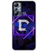 İnfinix Hot 20i Kılıf HD Desen Baskılı Kılıf - Dark Neon Yaprak D Harfi
