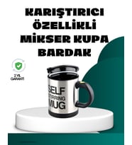 Otomatik Karıştırmalı Termos Kupa Ergonomik Tasarım