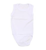 Unisex Beyaz Raporlu Kısa Kol Çıtçıtlı Body Zıbın