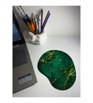 Yeşil Mermer Desenli Bilek Destekli Mouse Pad