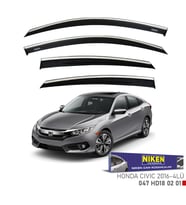 HONDA CIVIC 2021-2023 SEDAN KROMLU CAM RÜZGARLIĞI  4'lü Set Niken Marka