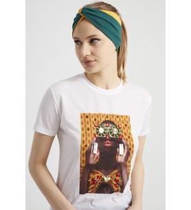 Zümrüt yeşili - Hardal, butik Kadın Bandana Saç Bandı, ekstra yumuşak,  Esnek, doğal, pamuklu Penye (Çok Renkli)