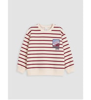LCW baby Kırmızı Çizgili Erkek Bebek Sweatshirt