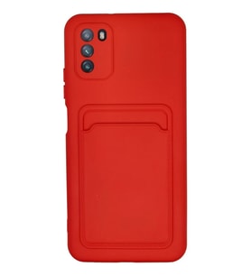 Newface Xiaomi Pocophone M3 Kılıf Kelvin Kartvizitli Silikon - Kırmızı