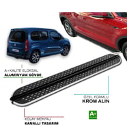 FİAT DOBLO 2023 2024 2025 ARACA ÖZEL NEVADA SİYAH YAN BASAMAK