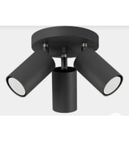 MYLİGHTS  ÜÇLÜ MAT SİYAH  HAREKETLİ  SPOT LED AVİZE GÜNIŞIĞI AMPULLÜ TABAN  15 CM