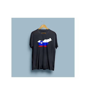 Oversize Slovenia / Slovenya Tasarım unisex T-shirt (Siyah)