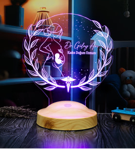 Jinekolog Lamba Doktora Özel Hediye, Ebe Hediyesi, Kadın Hastalıkları ve Doğum Uzmanına Kişiye Özel 3D LED Lamba