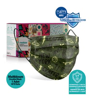 Medizer Urban Desenli Cerrahi Maske Meltblown Kumaş - 50 Adet