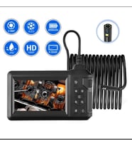 Endoskop Ekranlı Yılan Kamera 8 mm Çift Lens 1080P 30 Metre Sert Kablo