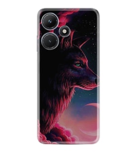 Infınix Hot 30i Kılıf Resimli Desenli Baskılı Silikon Wolf and Moon 1380