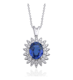 2.95 Karat Safir Pırlanta Kolye
