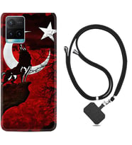 Vivo Y11S Y21S Y20 Y20S Y70 Kılıf Boyun Askılı Silikon Wolf and Moon 2 1381