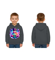 Unisex roblox Baskılı Çocuk Swaetshirt  Baskılı Kapüşonlu 3 İplik Şardonlu (Füme)