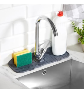 Elastik Musluk Matı Su Tutucu Düzenleyici Silikon Kaydırmaz Mutfak Eyve Banyo Lavabo Tezgah Üstü Matı