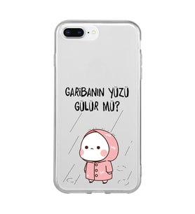 Iphone 7 PLUS - 8 PLUS Uyumlu Garibanın Yüzü Gülür mü? Tasarımlı Şeffaf Telefon Kılıfı