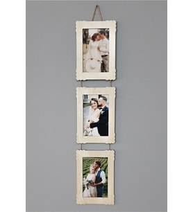 Bilge Ahşap 3'lü 10x15 Cm Hasır Ipli Fotoğraf Askılık Dikey- Akçaagaç (Akçaağaç)