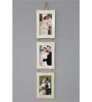 Bilge Ahşap 3'lü 10x15 Cm Hasır Ipli Fotoğraf Askılık Dikey- Akçaagaç (Akçaağaç)