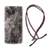 Xiaomi Redmi 8A 8 Pro 9C 9T 10C 11T Pro Kılıf Boyun Asklı Rasta Silikon Gri Mermer 1376
