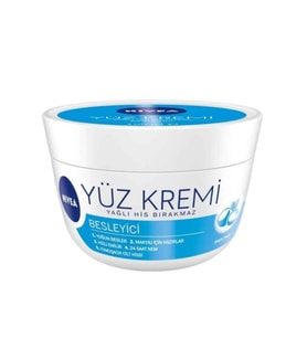 NIVEA Besleyici Yüz Bakım Kremi 100ml, 24 Saat Nemlendirici, Makyaj Bazı, Yağlı His Bırakmaz, Hızlı Emilir