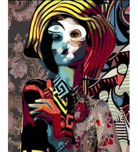 Picasso Girl Before a Mirror Sayılarla Boyama Seti 40x 50 cm (Tuvale Gerili)