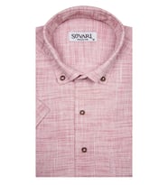 Bol Kesim Kısa Kollu Kırmızı Erkek Gömlek
