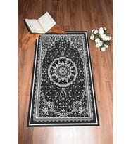 EVDEYA Dijital Baskılı Yıkanabilir Klasik Desen Hediyelik Namazlık Seccade 70x130, Seccade-40-gri, (Gri)