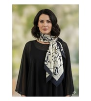 Desenli Fular Mermer Estacraft Şal Bandana 70x70cm