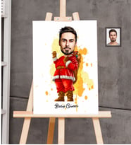 Kişiye Özel Yılbaşı Erkek Karikatürlü Kanvas Tablo 20x30 Model-14