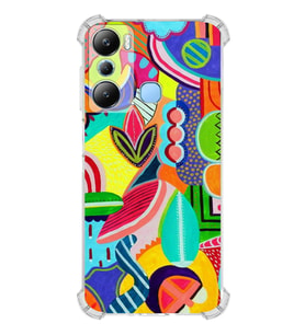 PrintiFy İnfinix Hot 20i Uyumlu Retro Color 6 Baskılı Şeffaf Köşe Korumalı Antişok Kılıf