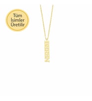 14k Altın Dikey İsim Kolye
