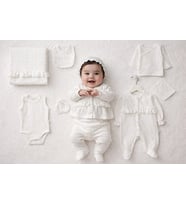 0-3 AY KIZ BEBEKLERE ORGANİK PAMUK JESSİCA 10 LU PREMİUM SET (A.Ekru)