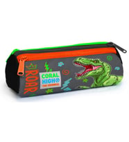 Coral High Gri Yeşil T-Rex Üç Bölmeli Kalem Çantası -Erkek Çocuk