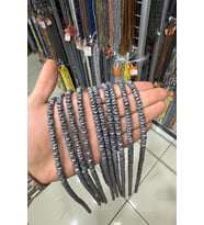 Hematit Taşı Dalgalı Rondela Kesim Mat Gri 6x2mm Doğal Taş Dizi