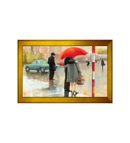 Manzara Temalı Kanvas Tablo 50 x 70 cm Gold Çerçeve