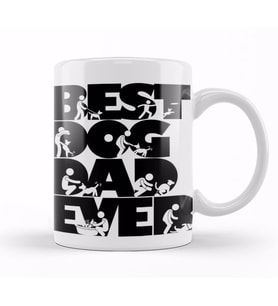 Best Dog Dad Ever Cool Gift Kupa Bardak Porselen