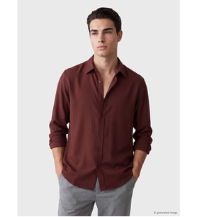 LCWAIKIKI Classic Kahverengi Regular Fit Erkek Gömlek