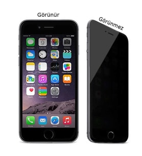 Apple iPhone 6 Uyumlu Zore Kor Privacy Cam Ekran Koruyucu (Beyaz)