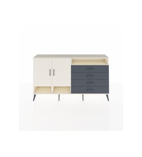 Arges Konsol 5 Raflı 4 Çekmeceli 2 Kapaklı 176x30x99 Aytaşı-Aytaşı/Antrasit