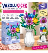 Vazolu Çiçek 528 Parça Dekoratif Çiçek Yapım Seti Yaratıcı Hobi ve Hediye Seti