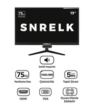 SNRELK 19'' SESLİ (DAHİLİ HOPARLÖR) GENİŞ EKRAN (HDMI-VGA) LED MONİTÖR (B.Siyah)