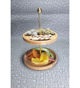 Kozawoodart Ahşap Katlı Kurabiyelik Oval