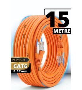 M107XT CAT6 Ethernet Kablosu 15 Metre 0.57mm UTP Ev İçin Yüksek LAN Kablosu