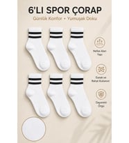 6 Çift Burun Dikişsiz Çemberli Tenis Çocuk Soket Spor Çorap
