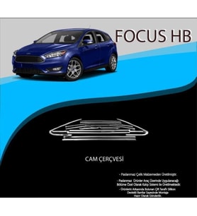 Ford Focus Uyumlu 3 Hatchback Krom Cam Çerçevesi Parça (Karışık)