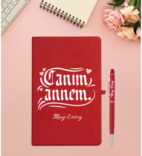 Kişiye Özel Anneler Günü Temalı Defter Kalem Seti