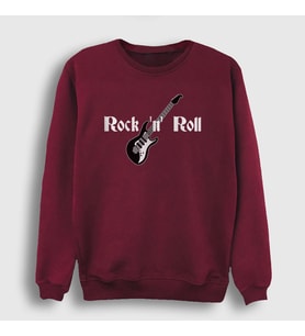 Presmono Unisex Bordo Guitar Rock And Roll Sweatshirt 314832tt (Bordo)