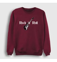 Presmono Unisex Bordo Guitar Rock And Roll Sweatshirt 314832tt (Bordo)