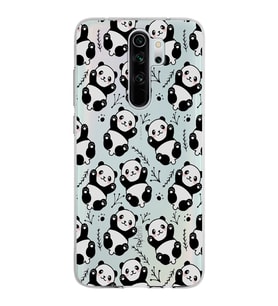 Xiaomi Redmi Note 8 Pro Uyumlu Kapak Panda Tasarımlı Şeffaf Silikon Kılıf