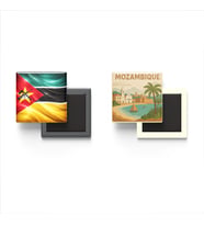 Buzdolap Magnetleri - Mozambik Bayrağı ve Paper Cut Tema - 2'li Set Magneti
